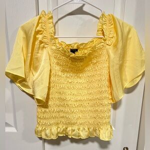 Ann Taylor Satin Ruched Crop Top